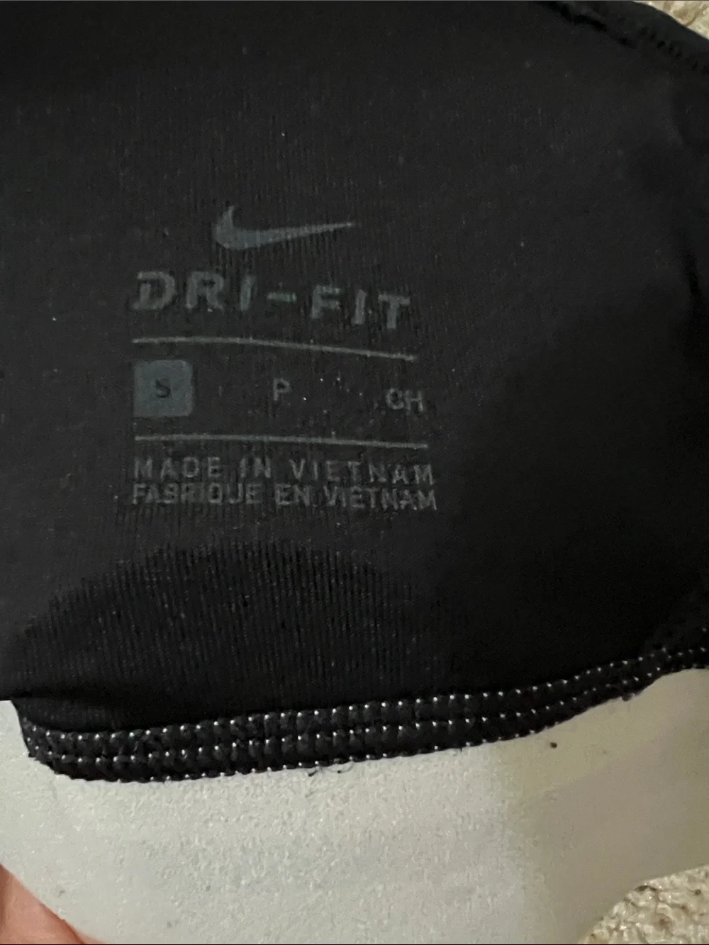 Nike Black Sports Bra with White and Gold Accent Band